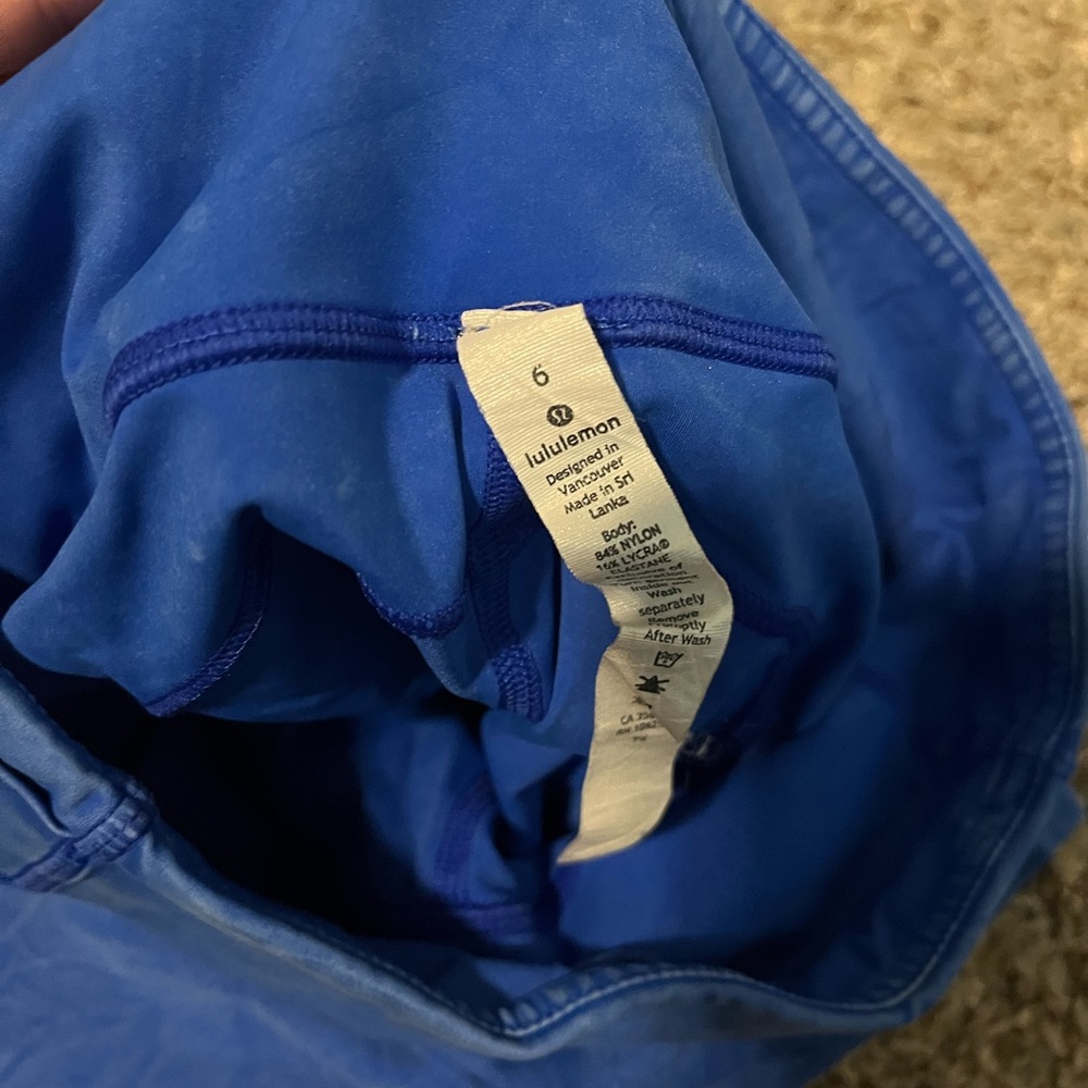 Lululemon Long biker Shorts Blue Wash